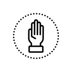 Black line icon for pam hand