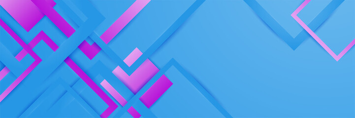 Blue pink and purple abstract banner background