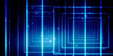 2d illustration Abstract futuristic electronic circuit technology background
