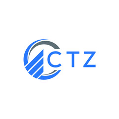 CTZ Flat accounting logo design on white  background. CTZ creative initials Growth graph letter logo concept. CTZ business finance logo design.