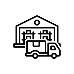 Black line icon for distributors