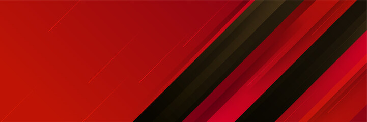 Fototapeta premium Black and red abstract banner background