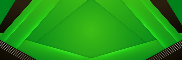 Green and black abstract banner background