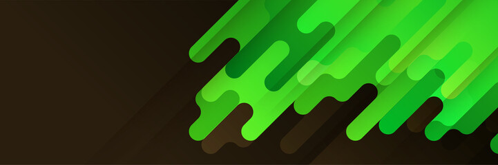 Green and black abstract banner background