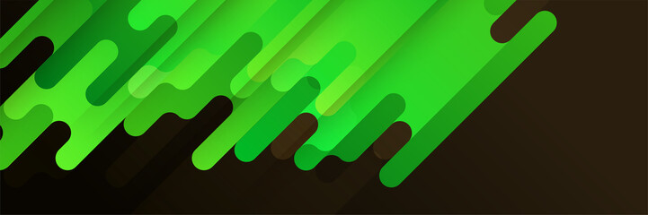 Green and black abstract banner background