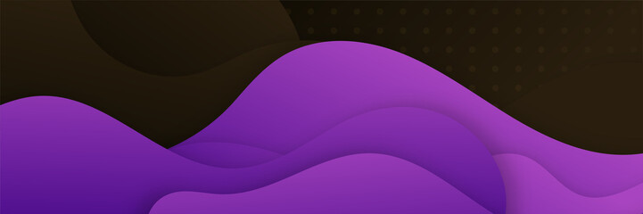 Purple and black abstract banner background