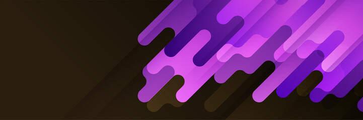 Purple and black abstract banner background
