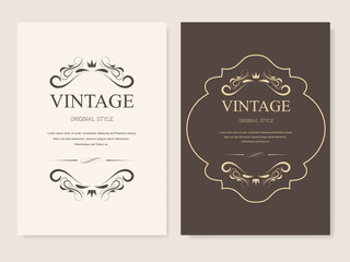 Vintage with victorian ornaments, beautiful, luxury postcards. Vintage banner and background.