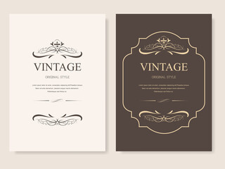 Vintage with victorian ornaments, beautiful, luxury postcards. Vintage banner and background.