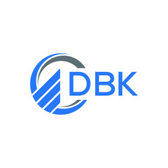 DBK Flat accounting logo design on white background. DBK creative initials Growth graph letter logo concept. DBK business finance logo design. 