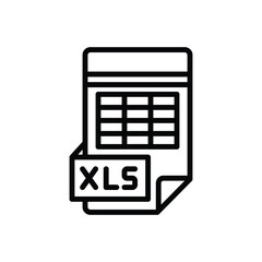 Black line icon for excel