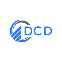 DCD Flat accounting logo design on white background. DCD creative initials Growth graph letter logo concept. DCD business finance logo design. 