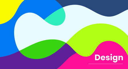 Colorful wavy fluid summer abstract background vector design. Wallpaper banner, magazine, social media, creative album, art cover editable layout illustration template.