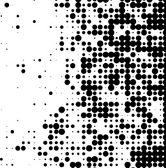 Abstract halftone wave dotted background. Futuristic twisted grunge pattern, dot, circles