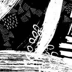 Obraz premium Black and white grunge background. Abstract mystical texture. Pattern of scratches, vintage surface, dirt
