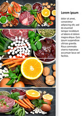 Colllage of food high in vitamin B3.