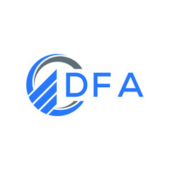 DFA Flat accounting logo design on white background. DFA creative initials Growth graph letter logo concept. DFA business finance logo design. 