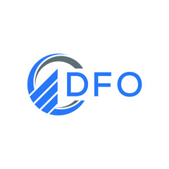 DFO Flat accounting logo design on white background. DFO creative initials Growth graph letter logo concept. DFO business finance logo design. 