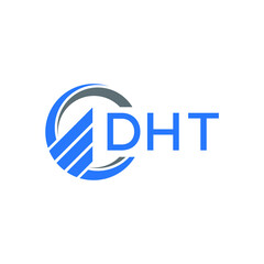 DHT Flat accounting logo design on white background. DHT creative initials Growth graph letter logo concept. DHT business finance logo design. 