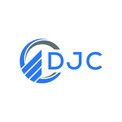 DJC Flat accounting logo design on white background. DJC creative initials Growth graph letter logo concept. DJC business finance logo design. 