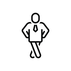 Black line icon for pose