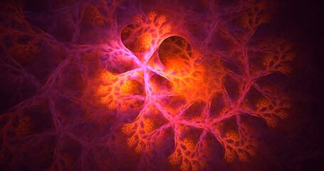 3D rendering abstract colorful fractal light background