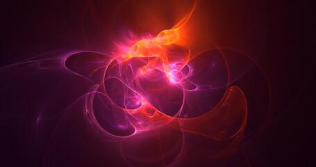 3D rendering abstract colorful fractal light background