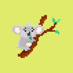 Fototapeta premium Pixel Cute Koala Australian Animal Cartoon Character