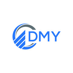 DMY Flat accounting logo design on white background. DMY creative initials Growth graph letter logo concept. DMY business finance logo design. 