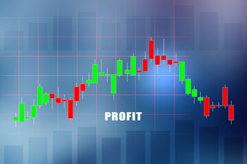 2d rendering Stock market online business concept. business Graph
