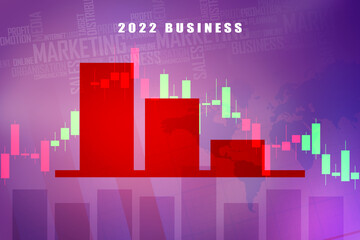 Fototapeta premium 2d rendering Stock market online business concept. business Graph 