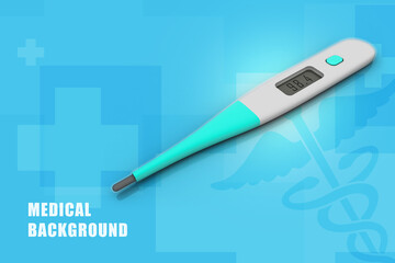 3d rendering fever checking Electrical thermometer
