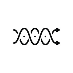 Black line icon for crossing