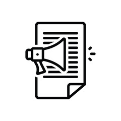 Black line icon for declare