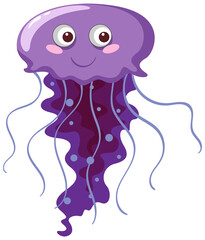 A purple jellyfish in cartoon style © brgfx