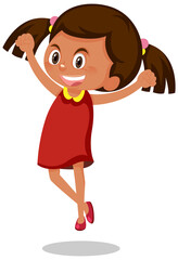 Happy girl cartoon character