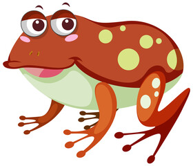 Cute frog cartoon on white background