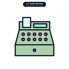 cash register icon symbol template for graphic and web design collection logo vector illustration