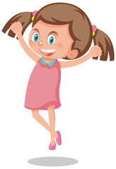 Happy girl cartoon character