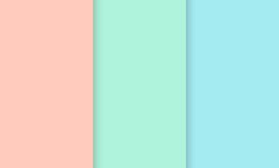 Horizontal pastel soft pink green blue colors paper cut background vector design.