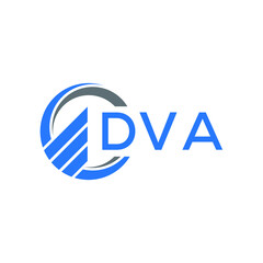 DVA Flat accounting logo design on white  background. DVA creative initials Growth graph letter logo concept. DVA business finance logo design.