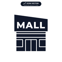 mall building icon symbol template for graphic and web design collection logo vector illustration