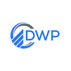 DWP Flat accounting logo design on white  background. DWP creative initials Growth graph letter logo concept. DWP business finance logo design.