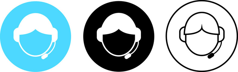 Call center operator icon, vector
