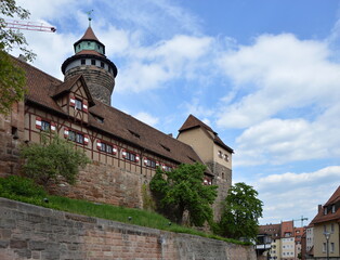 Historische Burg in der Altstadt von Nürnberg, Franken, Bayern