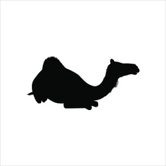 Camel (Sitting) Silhouette for Logo or Graphic Design Element, Vector Illustration