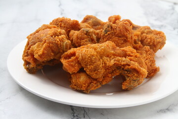 Freshly cooked fried chicken