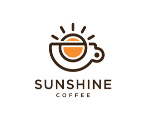 Coffee Sunshine cafe logo symbol icon design vector template