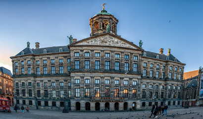 Fototapeta na wymiar The Royal Palace of Amsterdam in Amsterdam