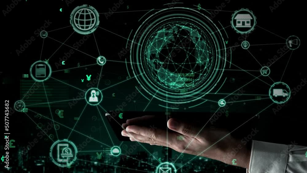 Poster conceptual people network linking and connection . 3d render computer graphic .